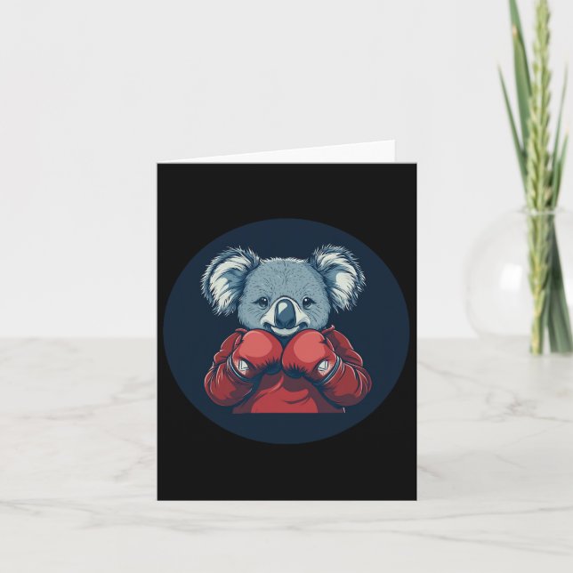 Carte Boxe D'Ours Koala Pour Un Vibe De Knockout (Devant)