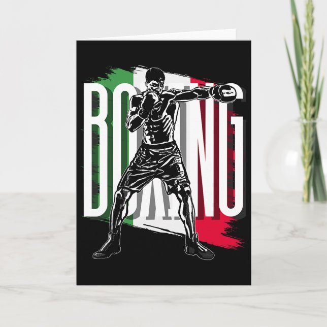 Carte Boxe , Drapeau du Mexique  (Devant)
