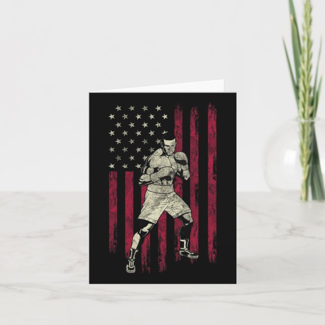 Carte Boxe Drapeau Vintage américain 4 juillet Don (Devant)