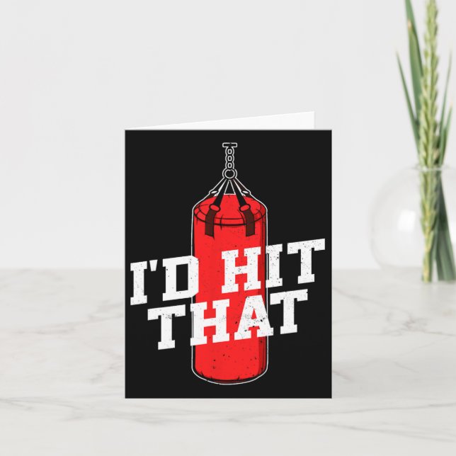 Carte Boxe Je Frapperais Que Gants De Boxe Punching Bag  (Devant)