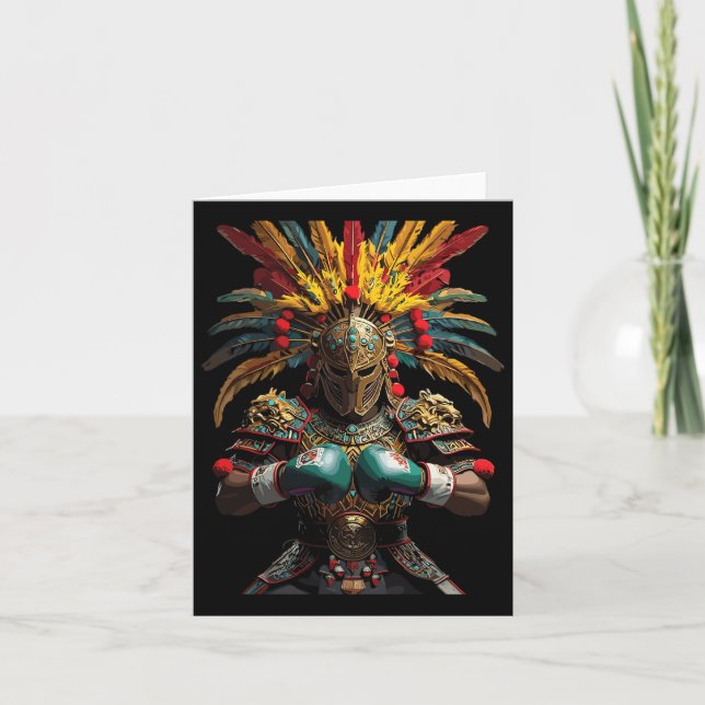 Carte Boxe mexicaine puissance guerrière aztèque (Devant)