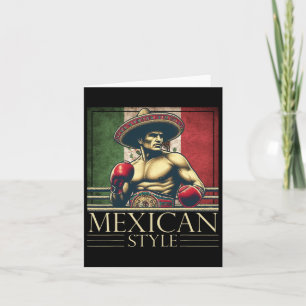 Carte Boxe Mexique Style Vintage mexicain Boxe Me Drapea