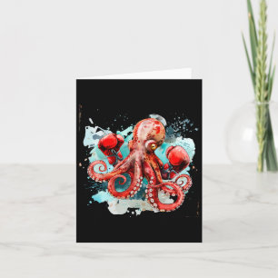 Carte Boxe Octopus Lover Ocean Sea Creature Boxer Kick