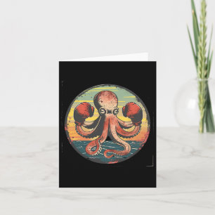 Carte Boxe Octopus Lover Ocean Sea Creature Boxer Kick