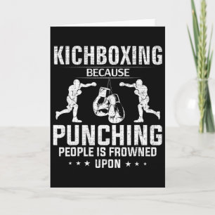Carte Boxe pieds-poings drôle parce que frapper les gens