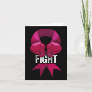 Carte Boxe rose Glove Sensibilisation Lutte Cancer du se