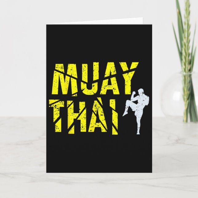 Carte Boxe Thaïlandaise - Boxeur Muay Thai Kickboxing  (Devant)