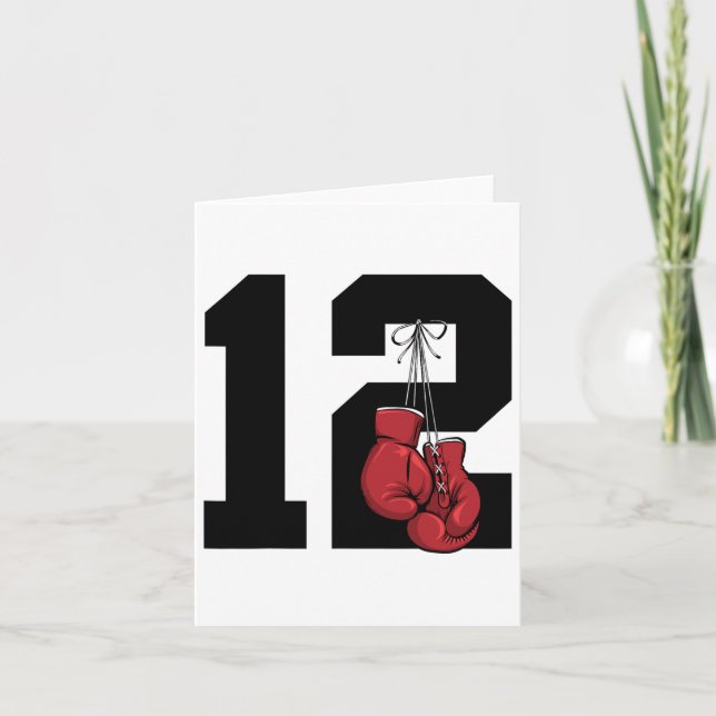 Carte Boxer 12 ans Boxe 12e anniversaire (Devant)