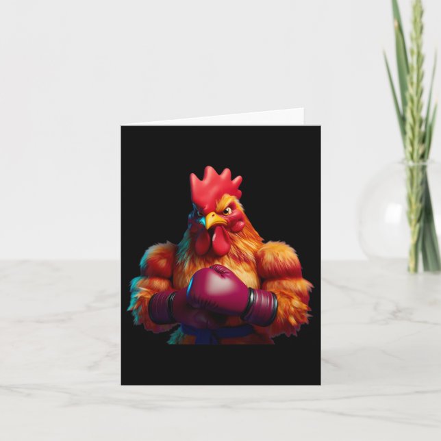 Carte Boxer à poulet Boxer Kickboxer Mixed martial art C (Devant)