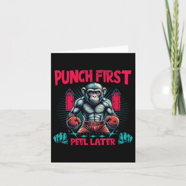 Carte Boxer Aller Ape Punch Premier Boxing Singe (Devant)