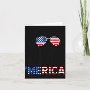 Carte Boxer Américain Drapeau Américain Lunettes Patriot