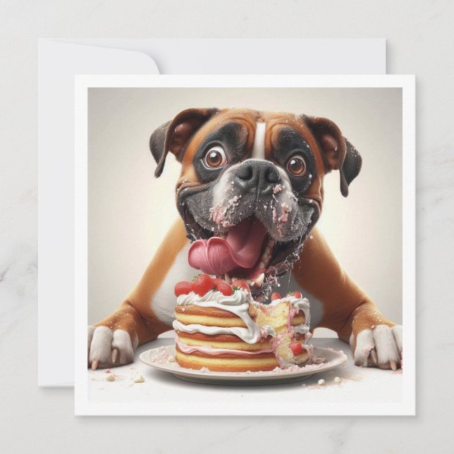Carte Boxer, Boxer Anniversaire Invitation (Devant)