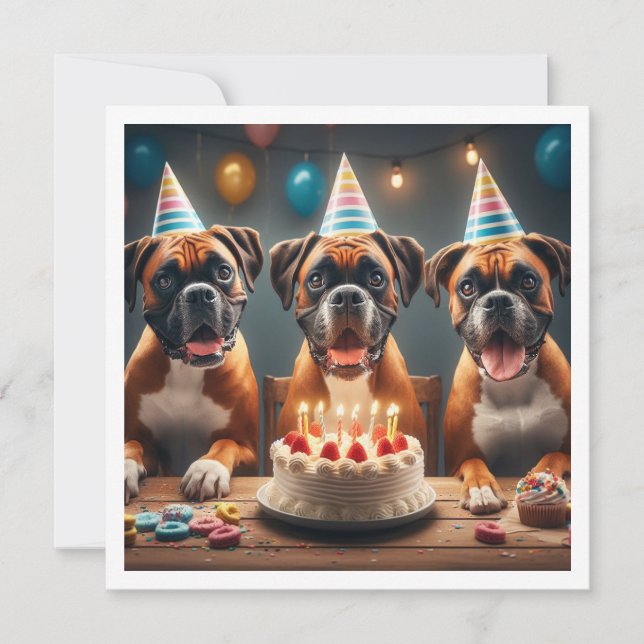 Carte Boxer, Carte Boxer, Fête de Chien (Devant)