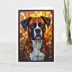 Carte Boxer chien de style vitrail 