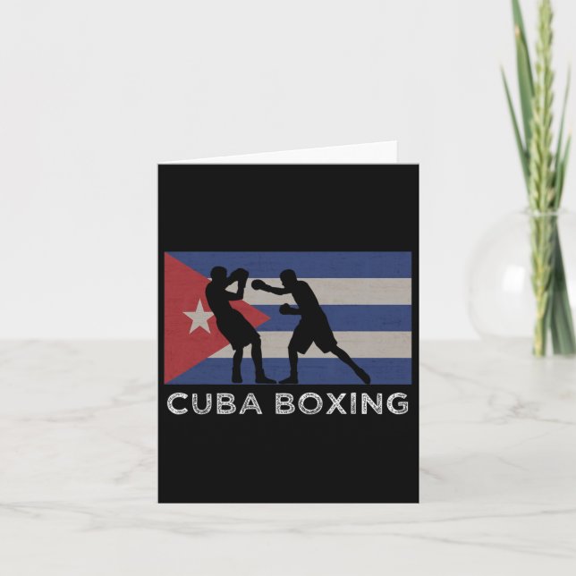 Carte Boxer Cubain National Cuba Drapeau Gants de Boxe G (Devant)