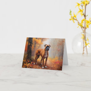 Carte Boxer en automne Feuilles automne Inspire