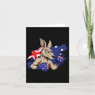Carte Boxer Kangaroo Boxer Drapeau Australien Love Austr