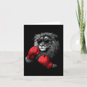 Carte Boxer Lion Portrait Motif Faune Kickboxing Love