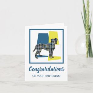 Carte Boxer Nouveau Chiot Félicitations Salutation