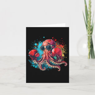 Carte Boxer Octopus Lover Ocean Sea Creature Kickboxing