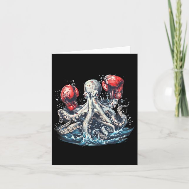 Carte Boxer Octopus Lover Ocean Sea Creature Kickboxing (Devant)