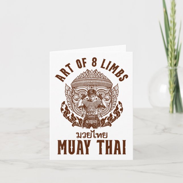 Carte Boxer Thaï Muay Boxer Art De 8 Membres (Devant)