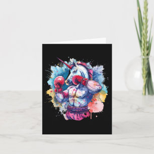 Carte Boxer Unicorn Avec Gants De Boxe Kickboxing Drôle