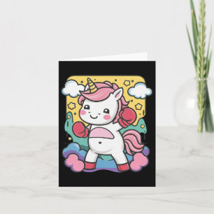Carte Boxer Unicorne Avec Gants De Boxe Aime Boxer