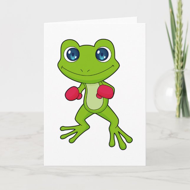Carte Boxeur de boxe de grenouille gants de boxe (Devant)