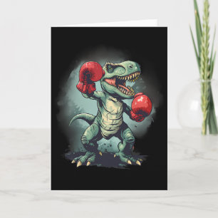 Carte Boxeur Dinosaure Boxe Dino Kickboxing T-rex Boxe