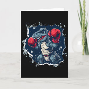 Carte Boxeur Dinosaure Boxeur T-rex Kickboxing Dino Boxe
