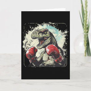 Carte Boxeur Dinosaure Boxeur T-rex Kickboxing Dino Boxe