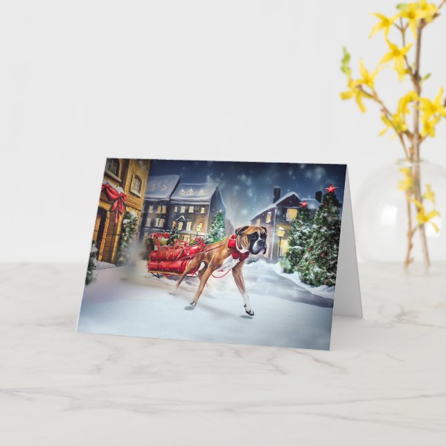 Carte Boxeur Saison des Fêtes de Noël (Fleur jaune)