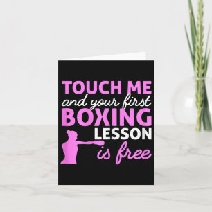 Carte Boxing Girl Touchez-Moi Et Votre Première Leçon Bo