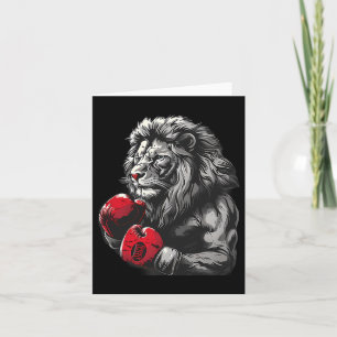 Carte Boxing Lion Portrait Motif Faune Kickboxing Lov