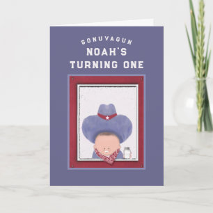Carte Boy Cowboy 1st Birthday Card