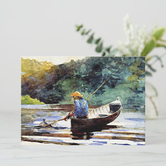 Carte Boy Fishing, oeuvre de Winslow Homer (Debout devant)