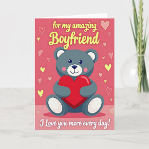 Carte Boyfriend I Love You Ours en peluche