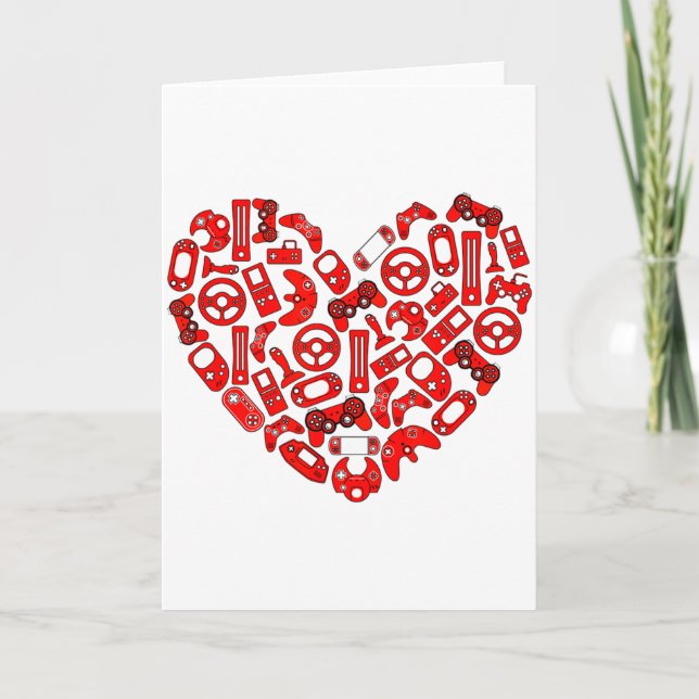 Carte Boys Valentines Day Gaming Video Gamer Controller  (Devant)