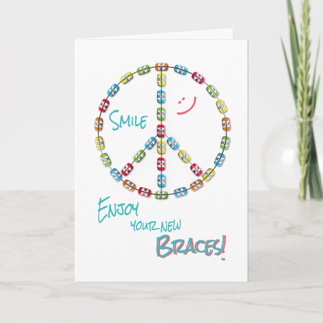 Carte Braces neuves Félicitations Paix Connexion Blanc (Devant)