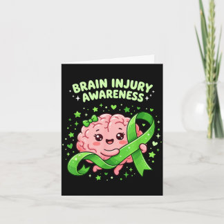 Carte Brain injury awareness cute green ribbon mentalBra