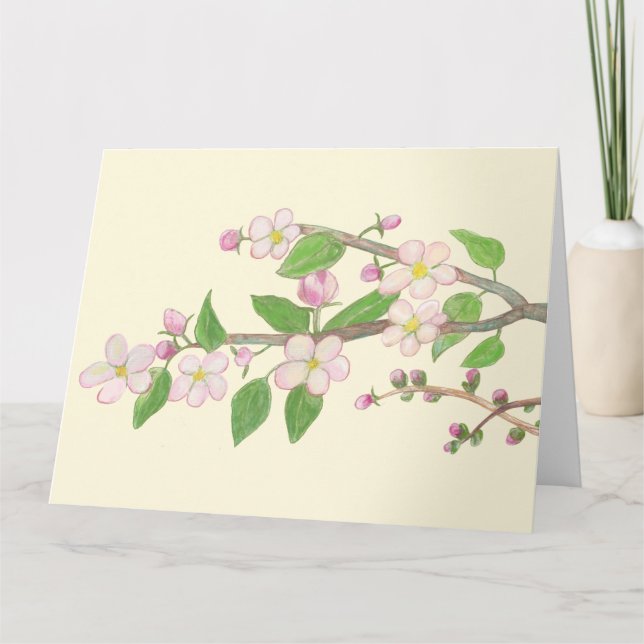 Carte Branche de pommier en fleurs (Devant)