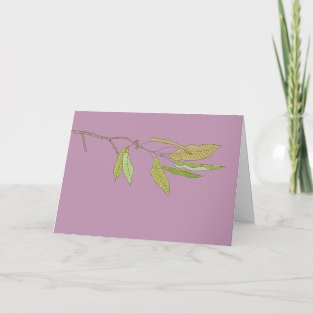 Carte Branche en rose (Devant)