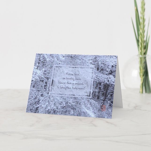 Carte Branches chargées de neige Hiver Penser à vous (Devant)