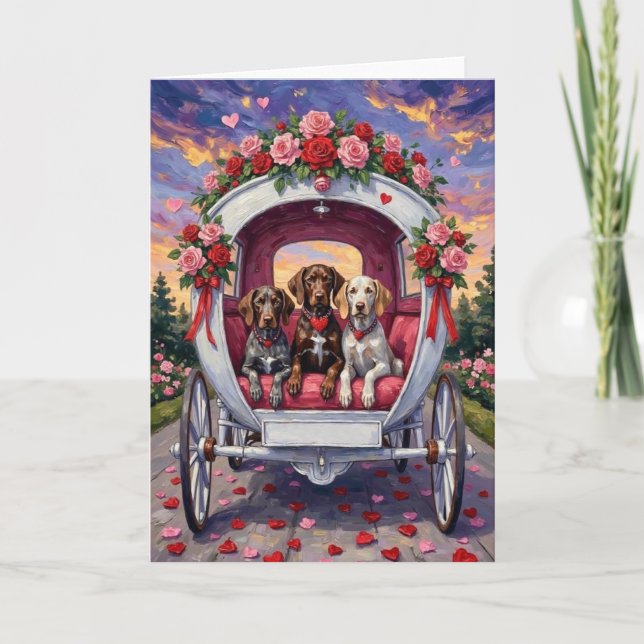 Carte Braque allemand à poil court Saint-Valentin  (Devant)