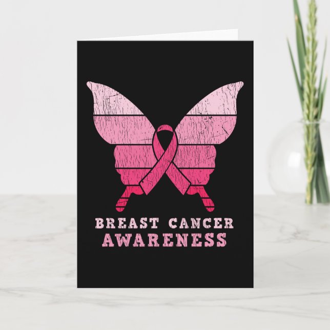 Carte Breast Cancer Awareness Family Matching Butterfly (Devant)