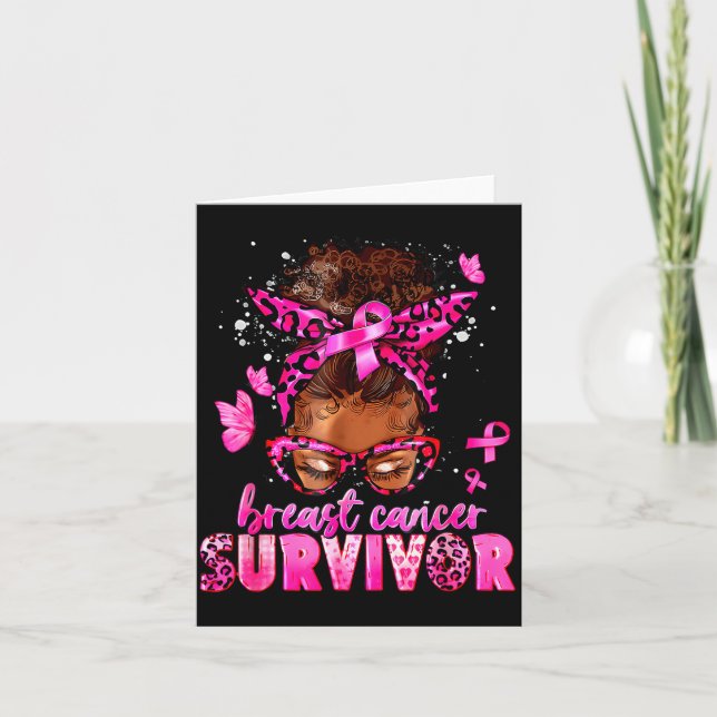 Carte Breast Cancer Awareness Survivor Black Women Melan (Devant)