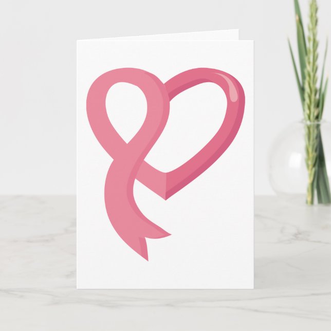 Carte Breast Cancer Pink Heart Ribbon (Devant)
