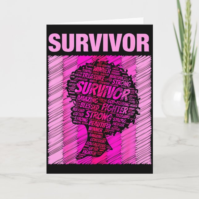 Carte Breast Cancer Survivor African American Woman Nk A (Devant)