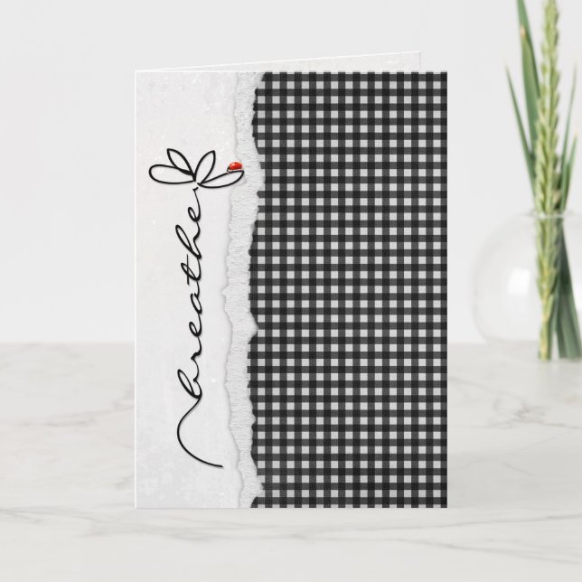 Carte breathe friendship flower with lady bug (Devant)